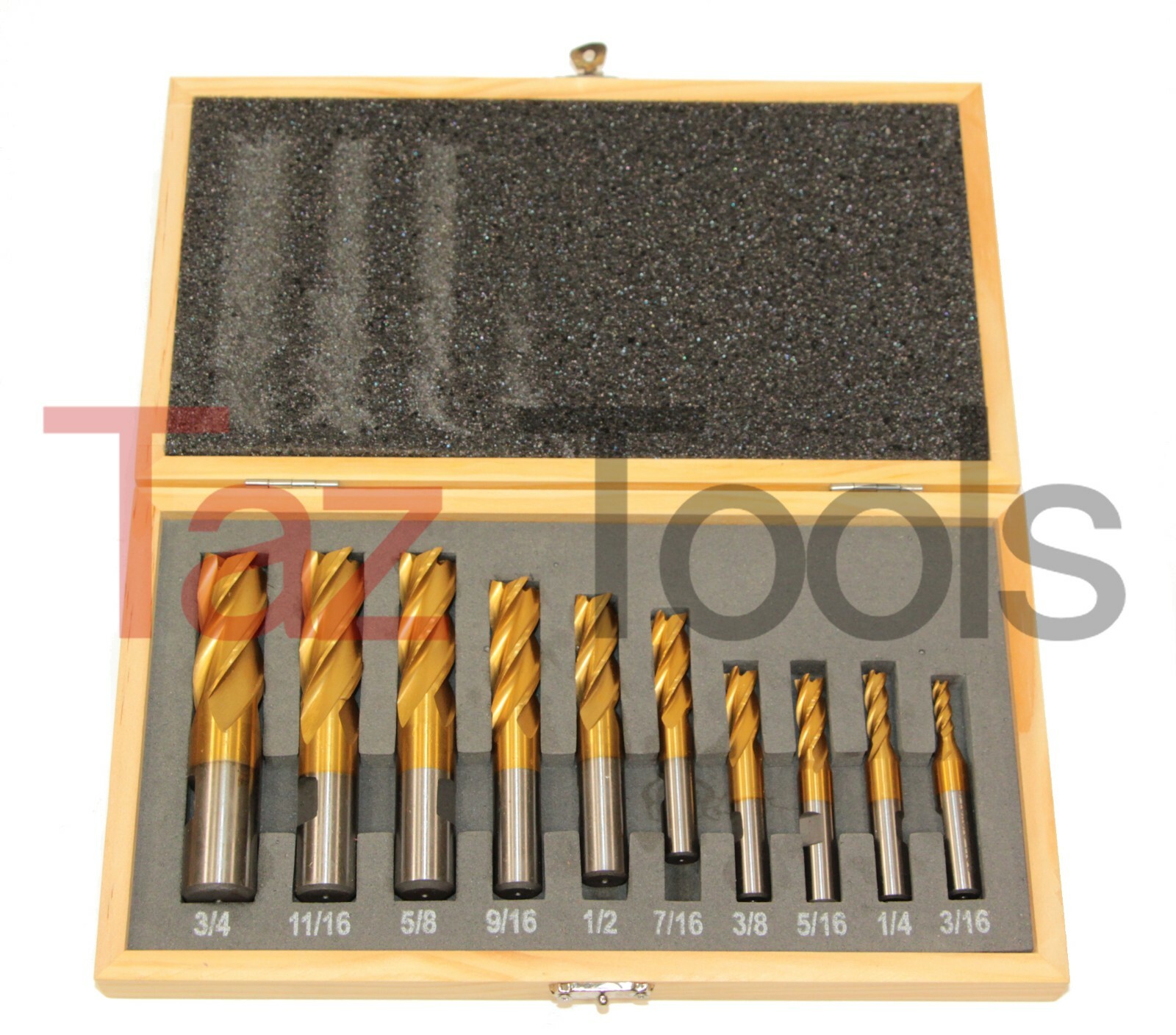 10 pcs Tin M2 HSS Titanium Coated End Mill Set 4 Flutes Cutting Tools End mill