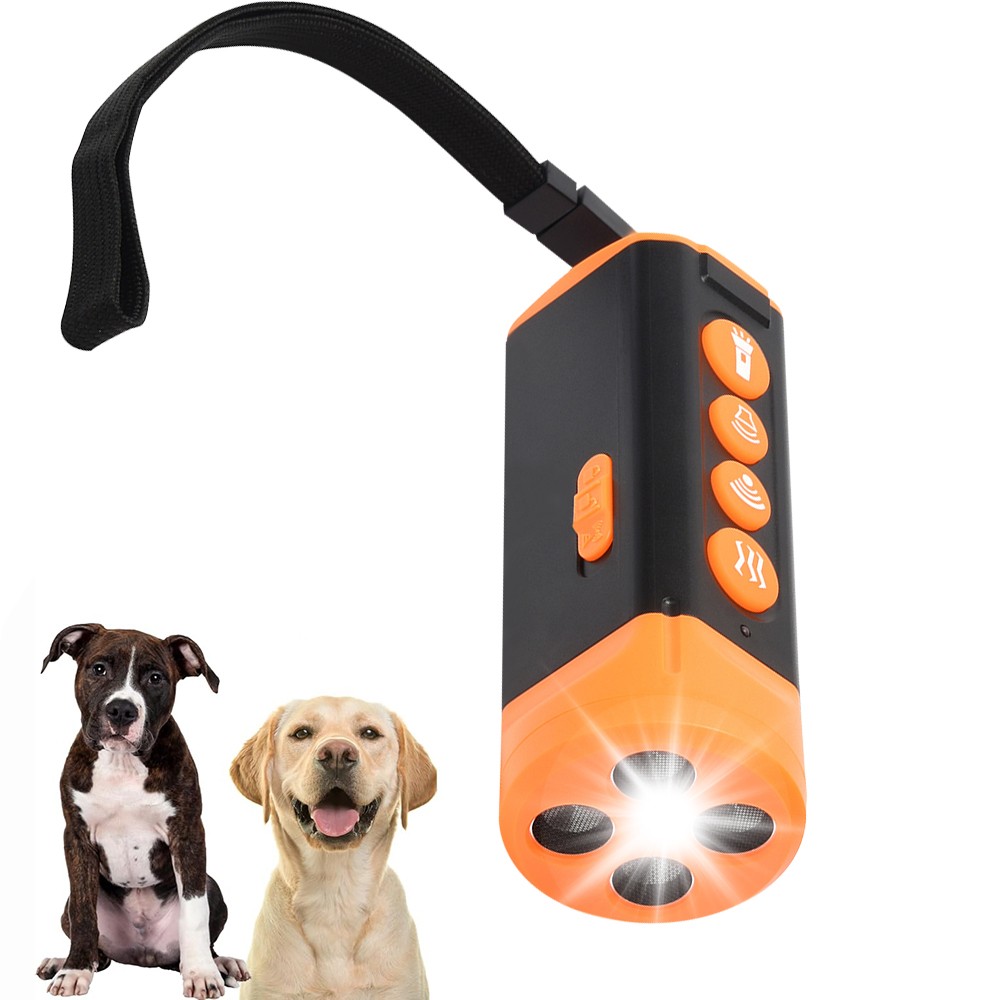 Anti-Dog Bark Deterrent Device Ultrasonic Stop Barking Repeller 4 Head with LED