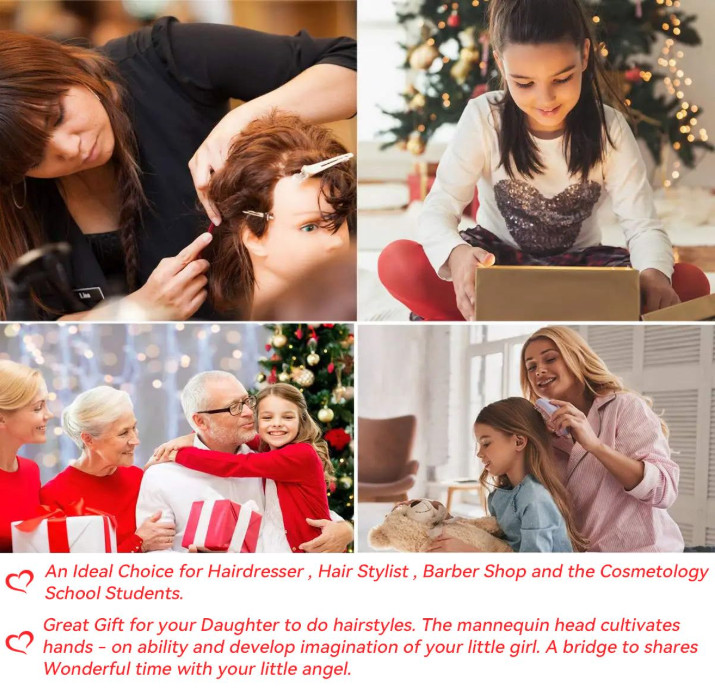 Mannequin Head 100% Real Hair Styling Training 26"-28" Manikin Cosmetology Hairs