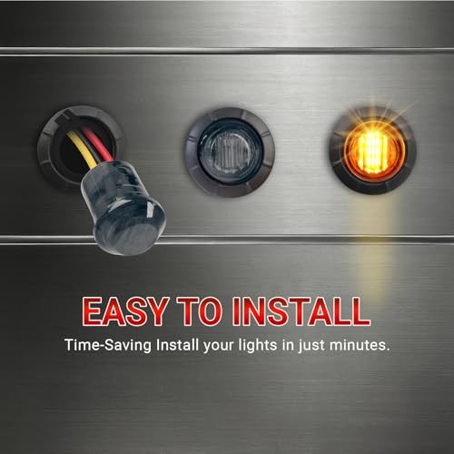 20 Pcs Strobe + Marker Lights 3/4 Inch Pack of 20 Smoked Lens Amber 20 Pcs