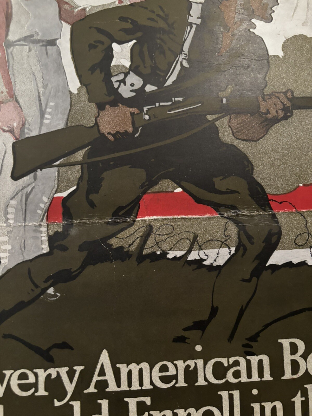 Original WWI Poster A Million Boys Behind A Million Fighters Victory Boys