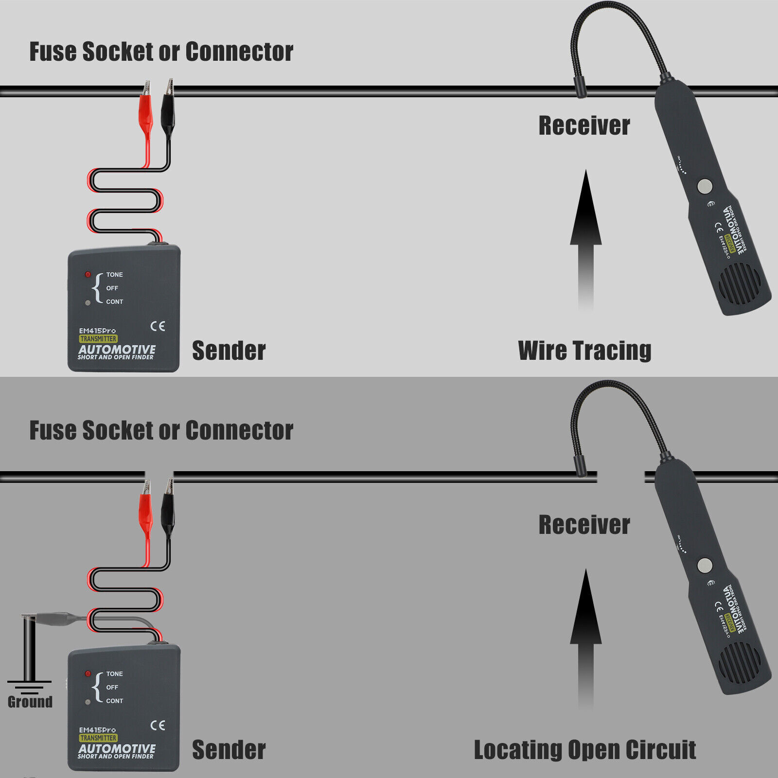 EM415Pro 6-42V Automotive Short Open Finder Circuit Tester Car Wire Tracker Tool