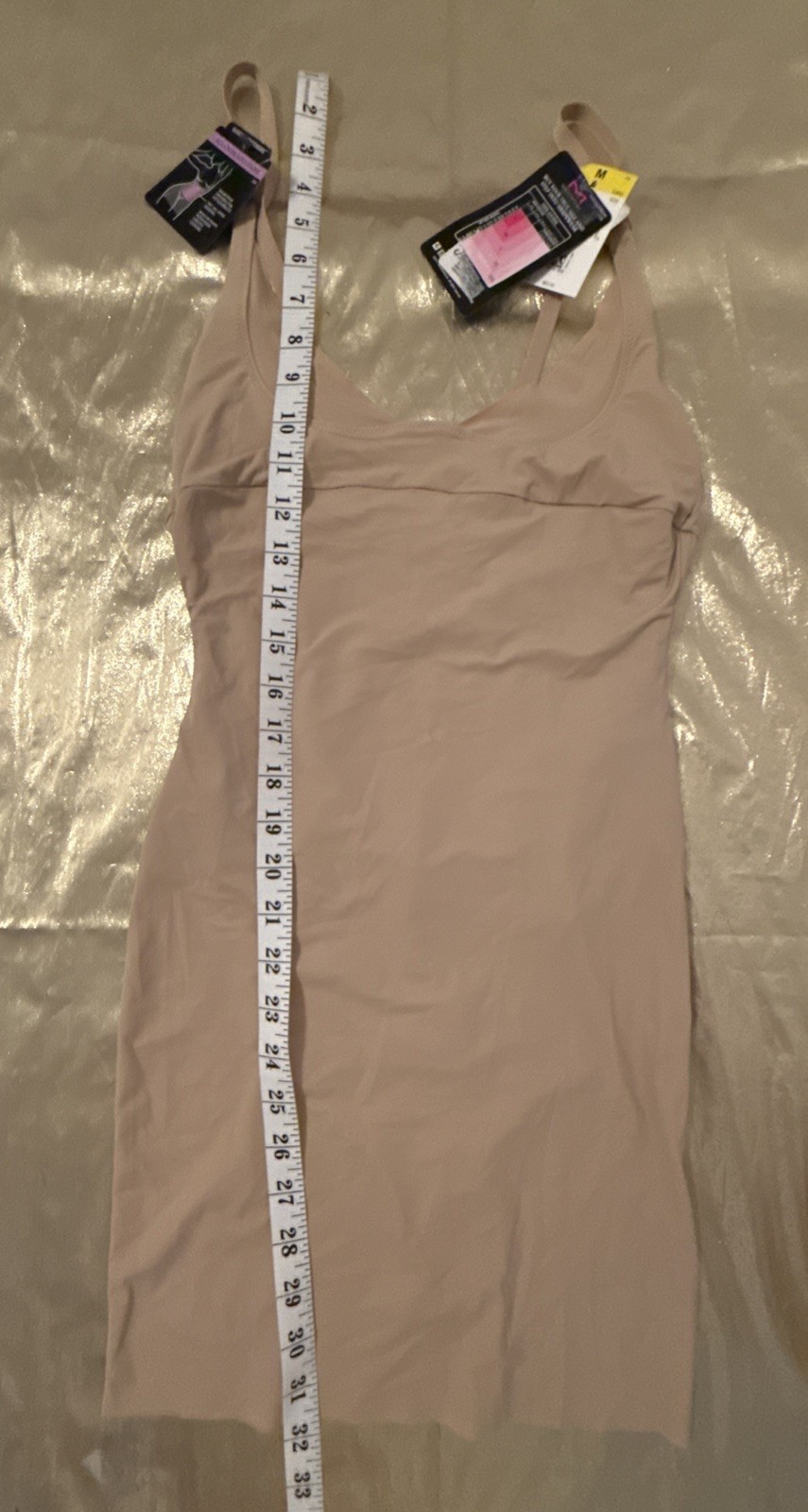 NWT Madenform Wear Your Own Bra Slip Built in Panty Firm Control Beige Size M