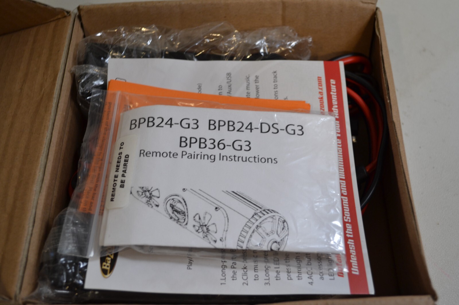 Bazooka Party Bar Accessories -Manual, Remote, Wiring, Mounting Legs Model 0172