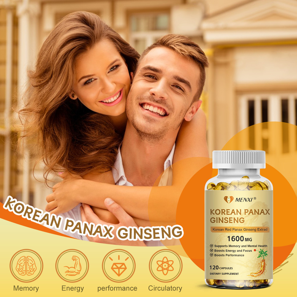 Korean Red Panax Ginseng 1600mg - 240 Capsules - Extra Strength Highest Potency