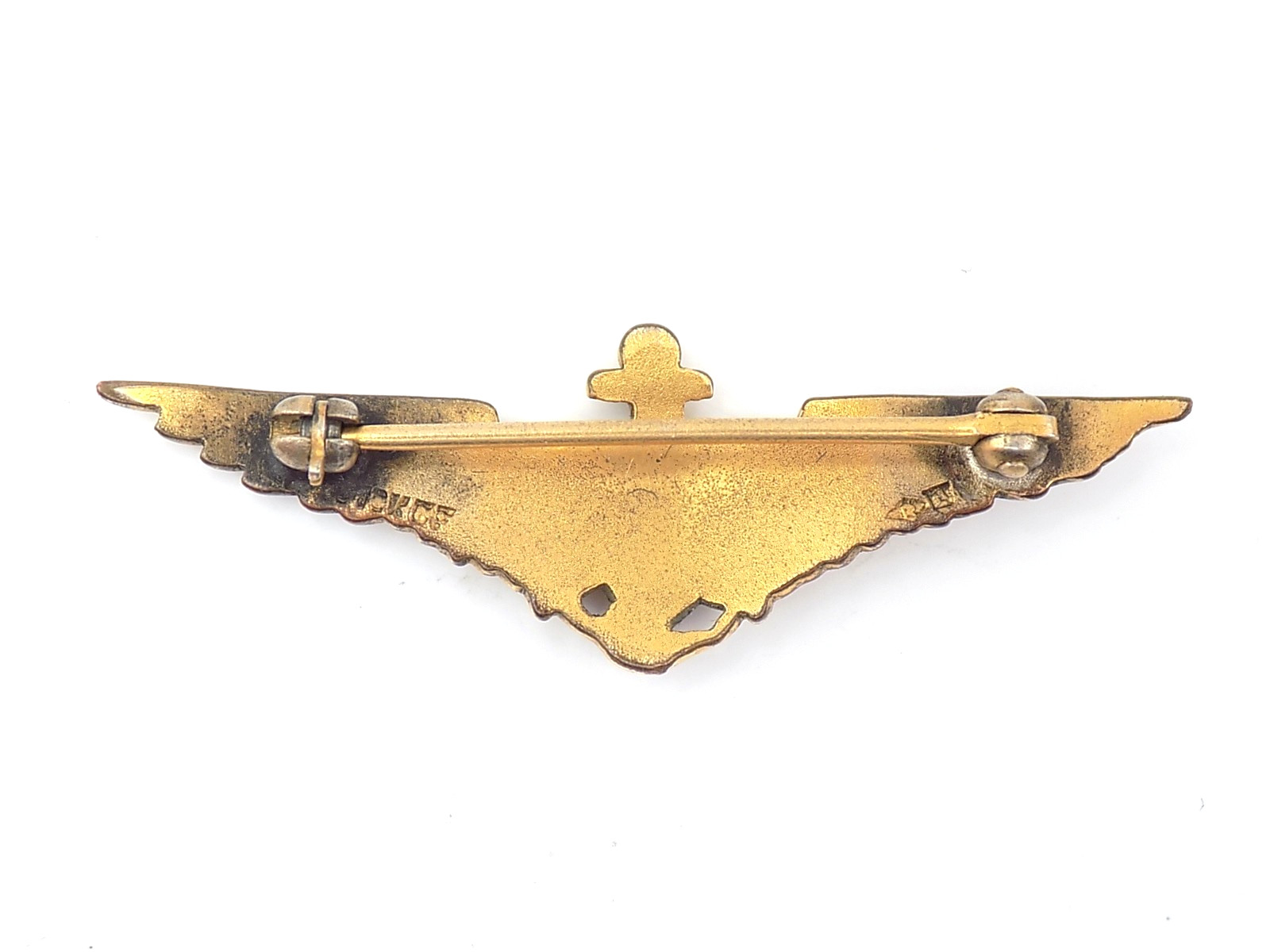 Original 1920s US Navy Naval Aviator Pilot Wings Cap Badge Robbins Co.