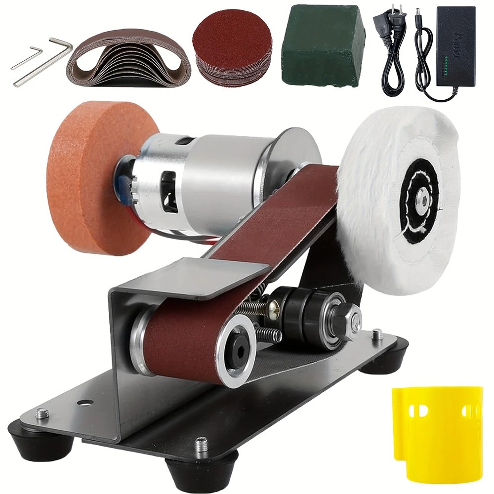 Mini Electric Belt Sander DIY Polishing Grinding Machine Cutter Edges Sharpener