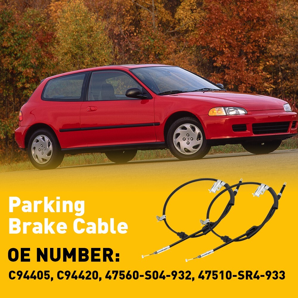 For HONDA 99-00 CIVIC Si 1994-98 Acura Integra Parking Hand Brake Cable Set 2pcs