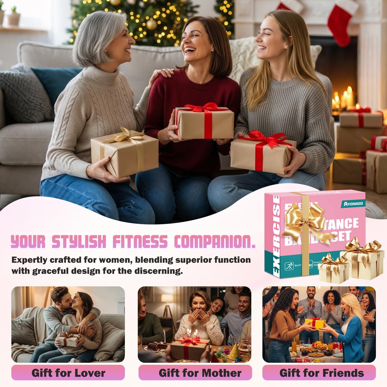 Resistance Bands, Exercise Bands with Handles for Working Out, Fitness Bands ...