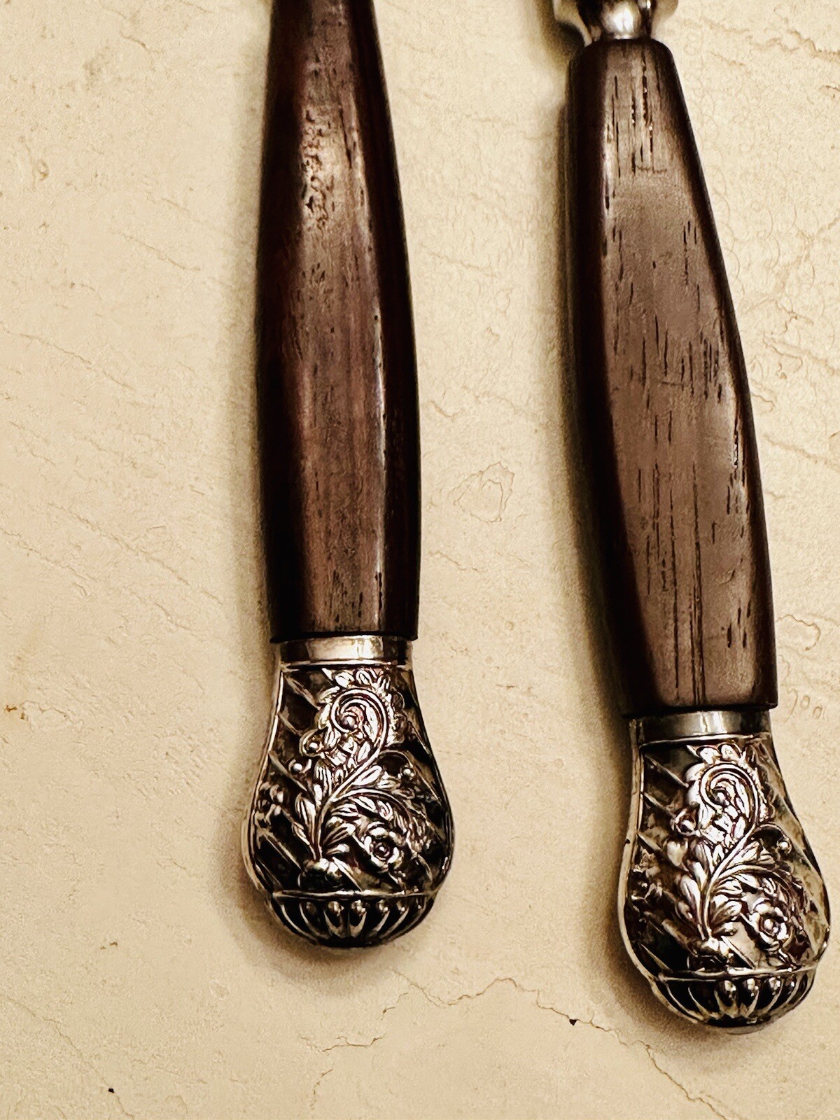 Rare16-PieceCork&Son EnglandKnife/ForkBoxedRosewood Handle/Silver Cap CutlerySet