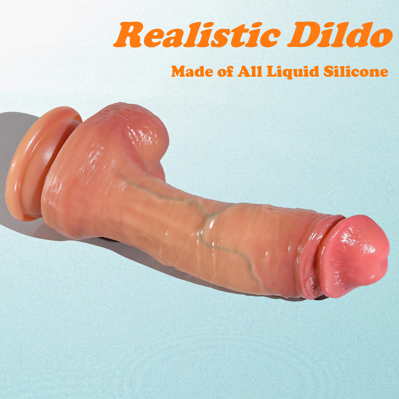 Liquid Silicone Real Skin Dildo Suction-Cup Realistic Big Cock Sex Toy for Women