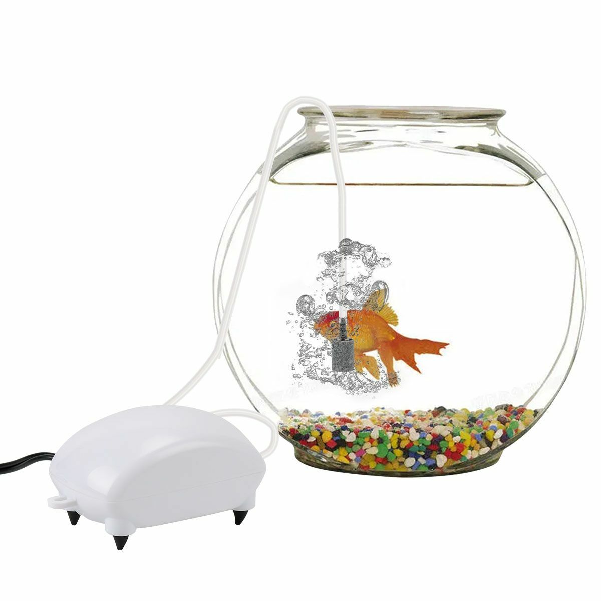 Mini Bubble Air Stone Aerator Fish Tank Silent Hydroponic Oxygen Pump Aquarium