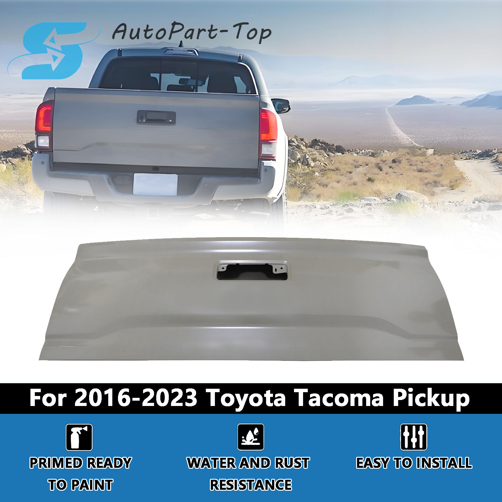 New Primered Steel Rear Tailgate Shell Fits Toyota Tacoma Pickup 16-23