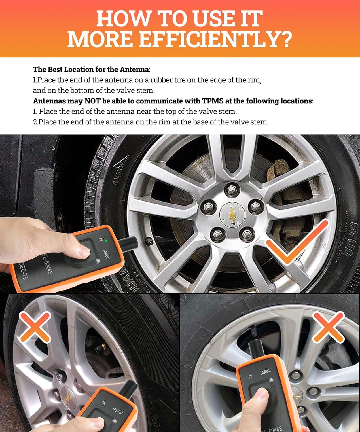 Universal TPMS Reset & Relearn Tool Tire Sensor Activation & Programming Device