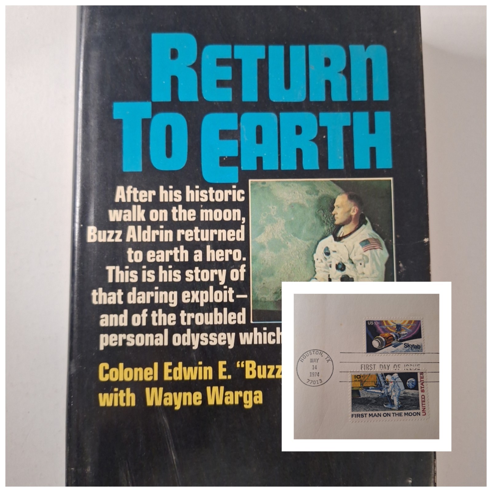 Rare! Return to Earth Col. Buzz Aldrin Book FDC EFO Stamps Skylab Man on Moon