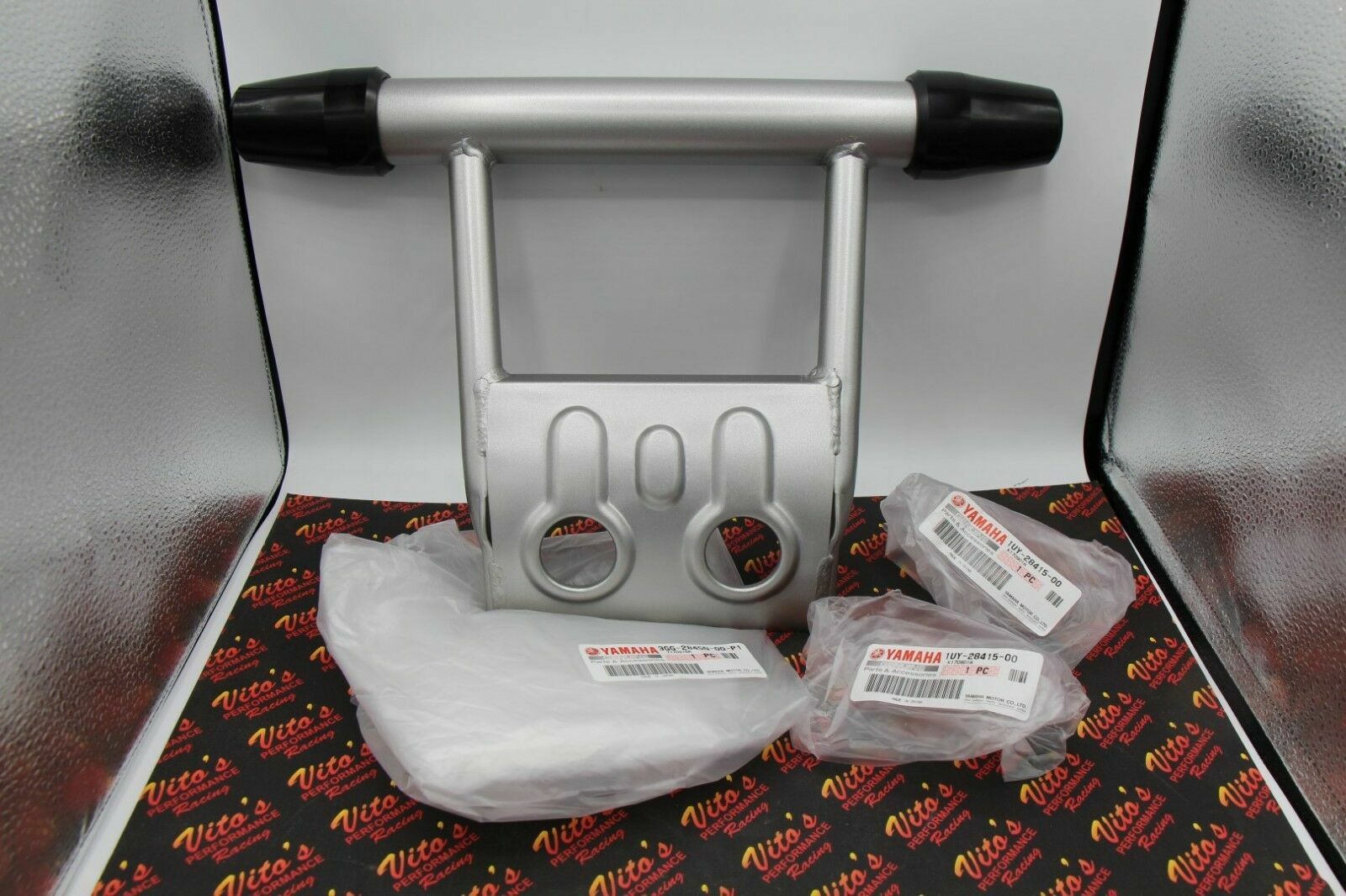 NEW OEM factory Banshee 1987-2006 front bumper guard + rubber end caps SILVER