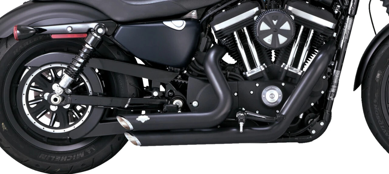 Vance & Hines 47329 Shortshots Staggered Exhaust Black Harley Sportster 2014-22