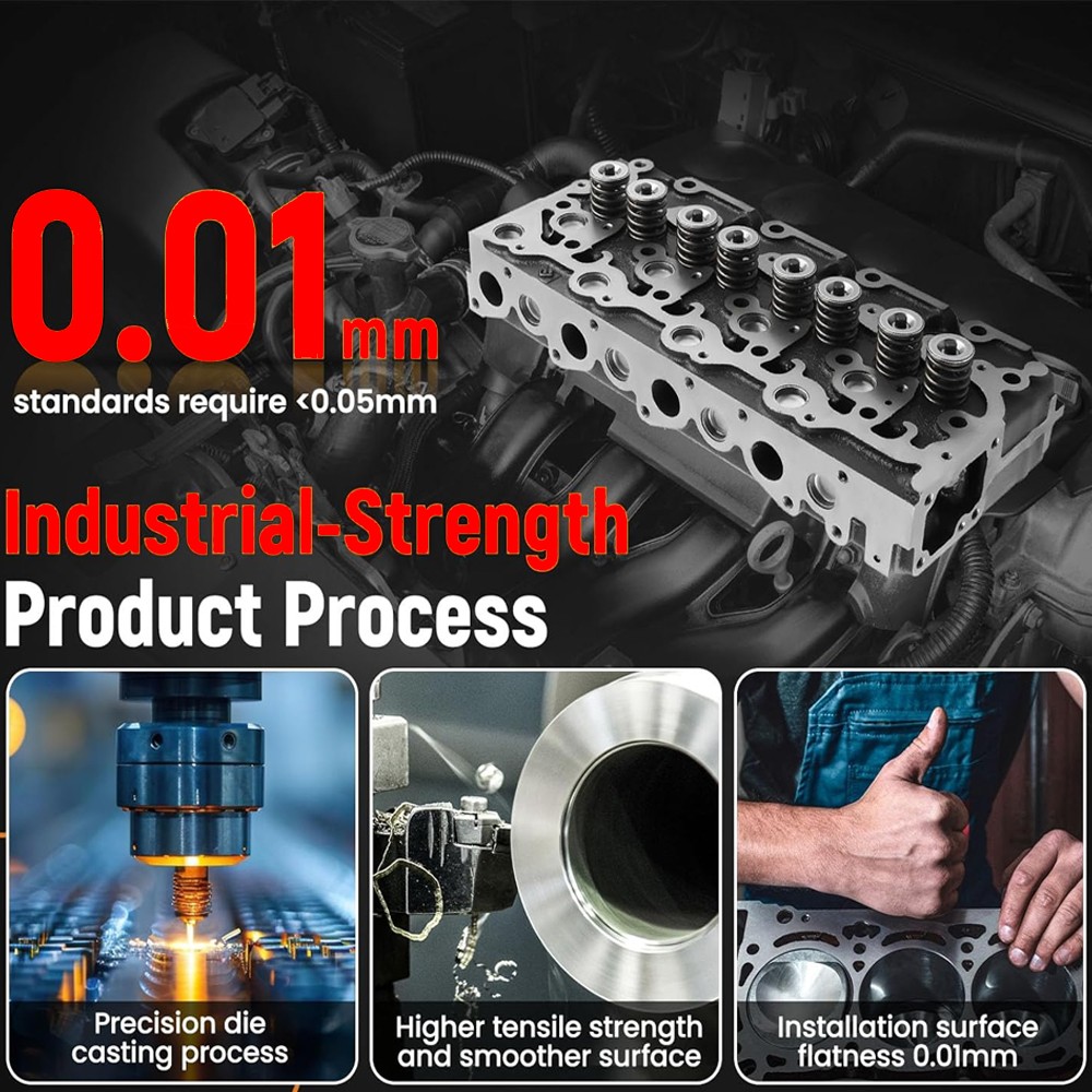 Complete Cylinder Head & Full Gasket Kit For Kubota V2203 Bobcat 773 753 7753