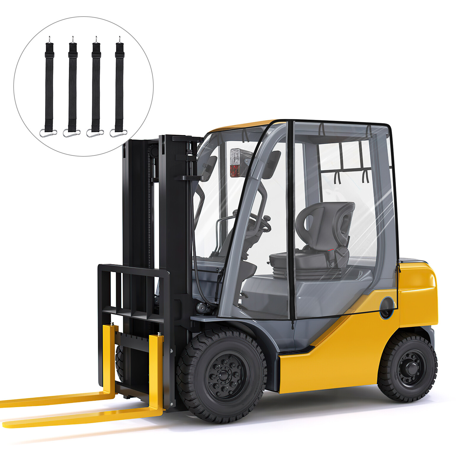 KEMIMOTO Universal Forklift Full Cab Enclosure Cover Fit up to 8000lbs Lifts