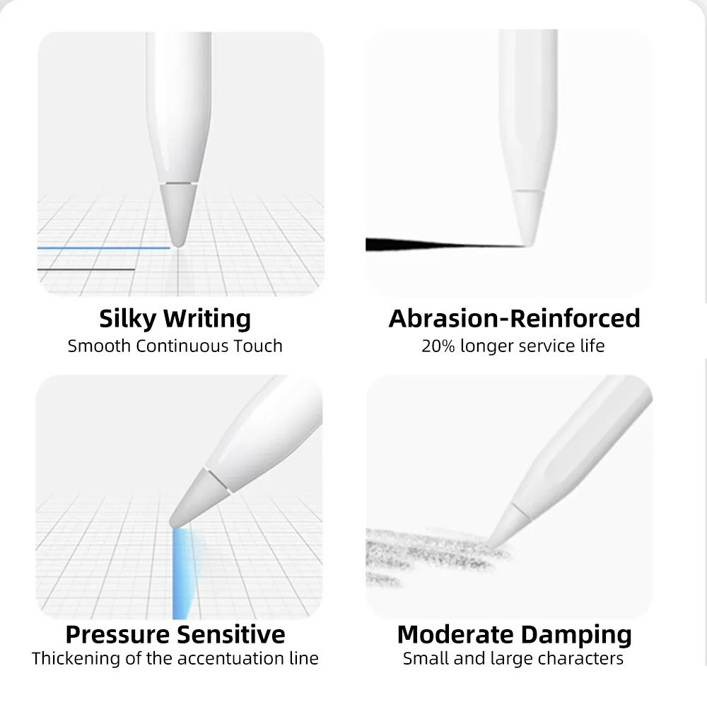 4pk Tips for Apple Pencil Replacement 1st Gen 2nd Gen Pen iPad Pro Nib iPencil