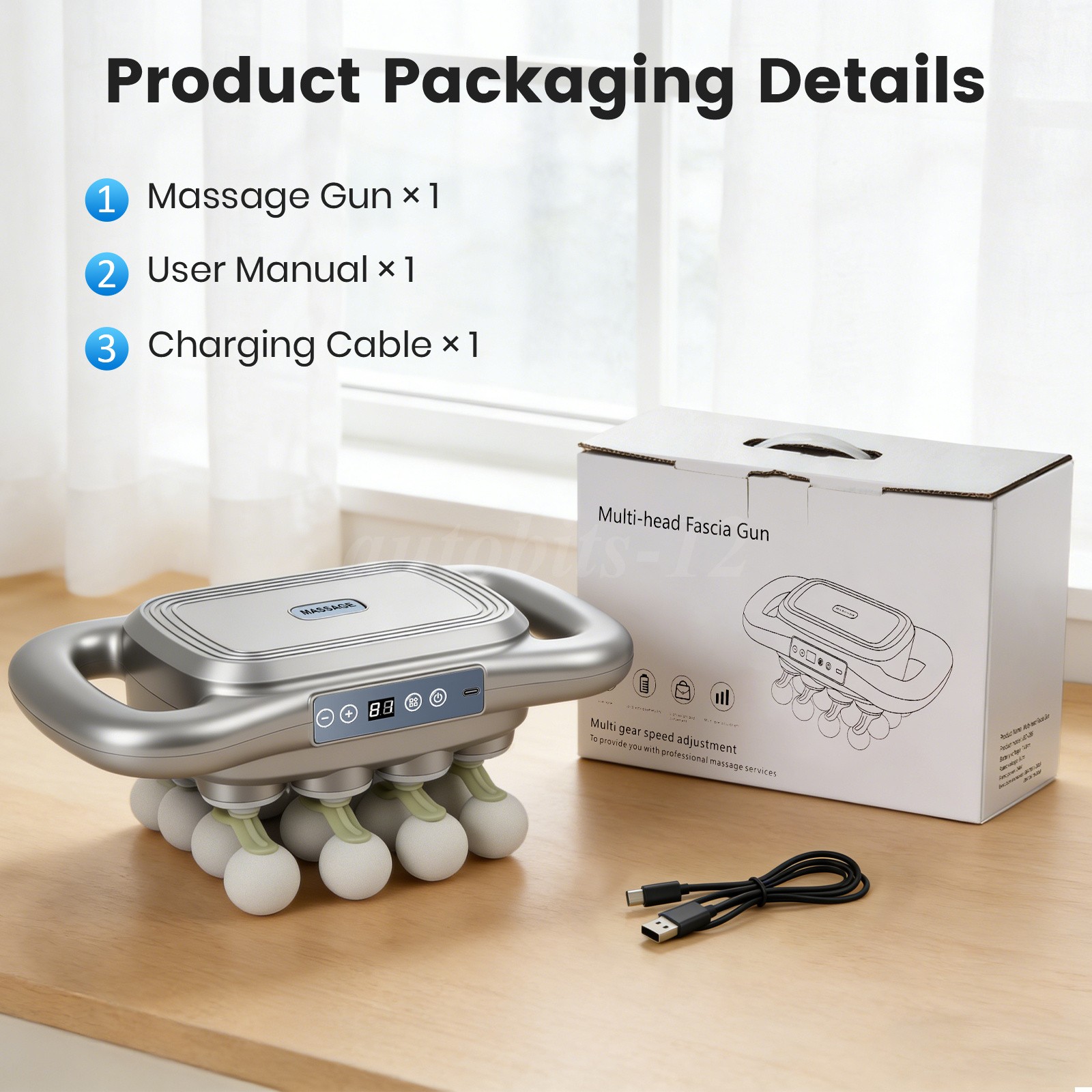 9 Modes Massage Gun Deep Tissue Percussion Massager Speed Muscle Vibrating Relax