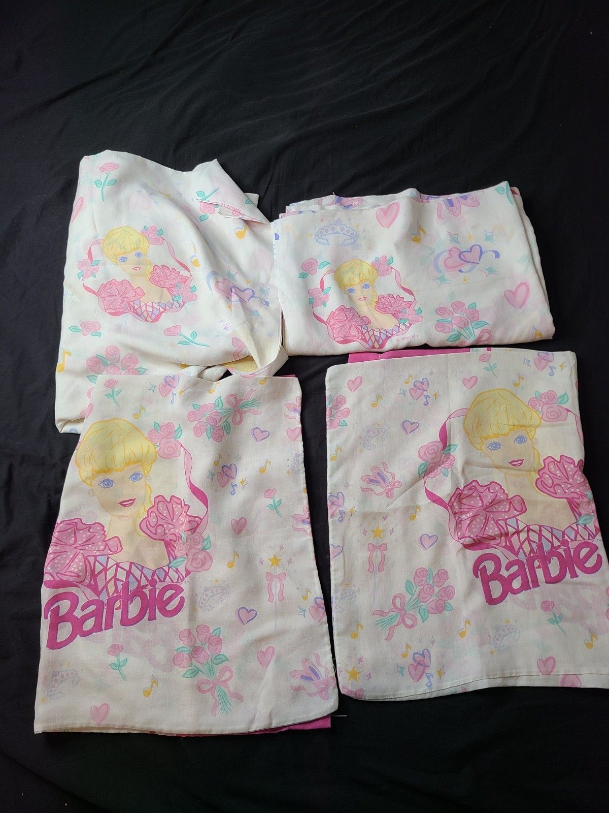 Vintage 4 Piece Barbie Ballerina Twin Bed Sheet Set 1995 Dan River