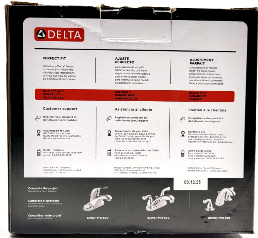 Delta B114900C Foundations Single-Handle 1-Spray Tub and Shower Faucet, Chrome