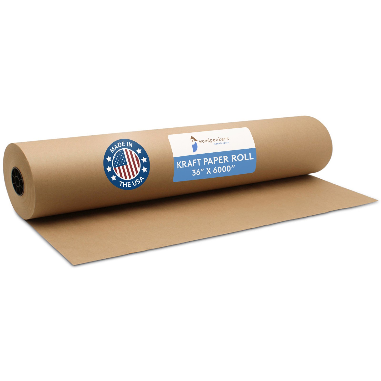 Jumbo Brown Craft Paper Roll 36” Wide, 6000” Long, for Gift Wrap| Woodpeckers