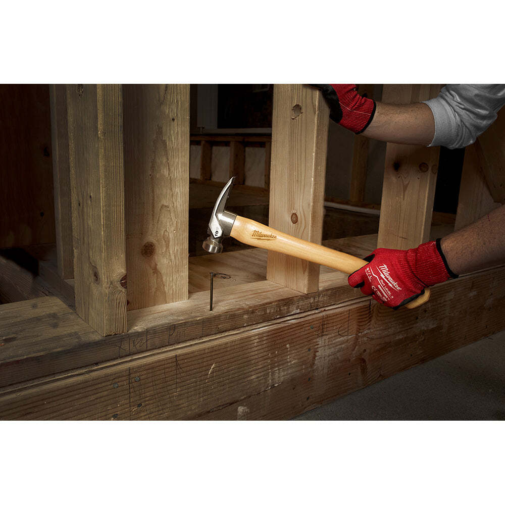 Milwaukee 48-22-9419 19 OZ Milled Face Hickory Handle Framing Hammer