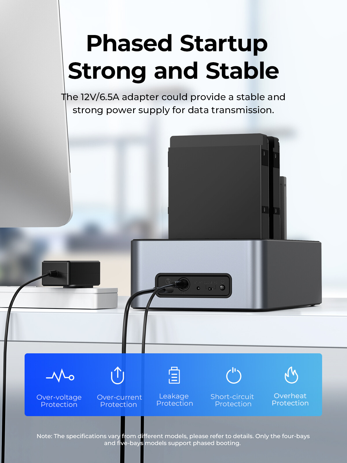 ORICO 5Bay Hard Drive with Cloner Hard Drive Docking Station 2.5''/3.5'' SSD HDD