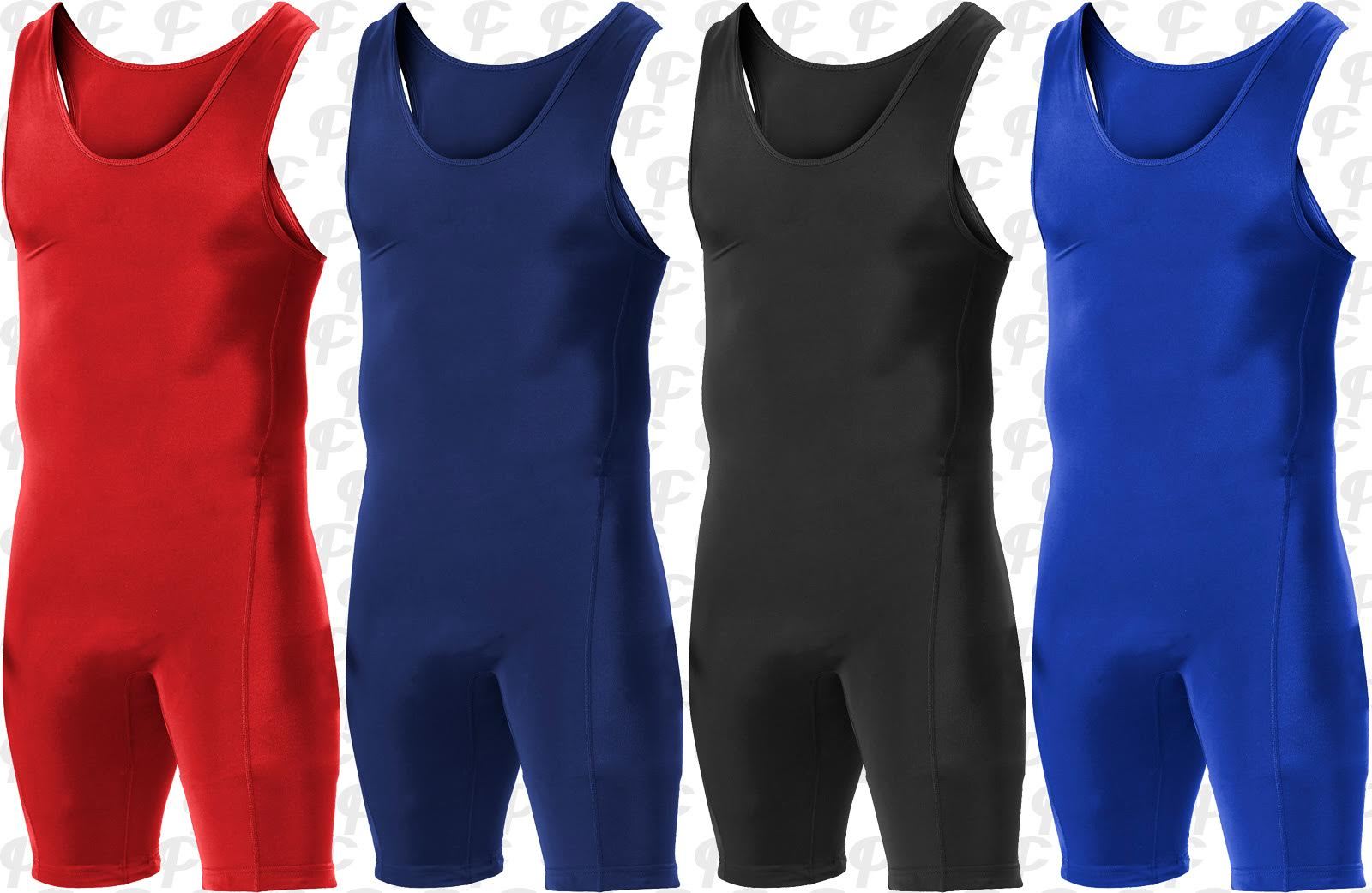 Alleson Heavyweight Adult Mens Wrestling Singlet Red Navy Royal Black 250W1A