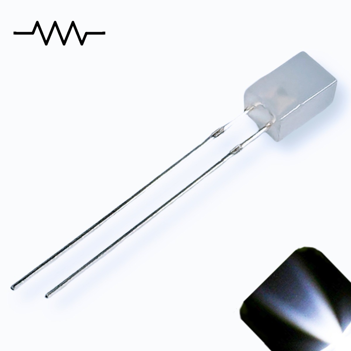 50 x 12v 5mm Cube Frosted Lens LED - Cool Clear White LED - Ultra Bright (5v-15v