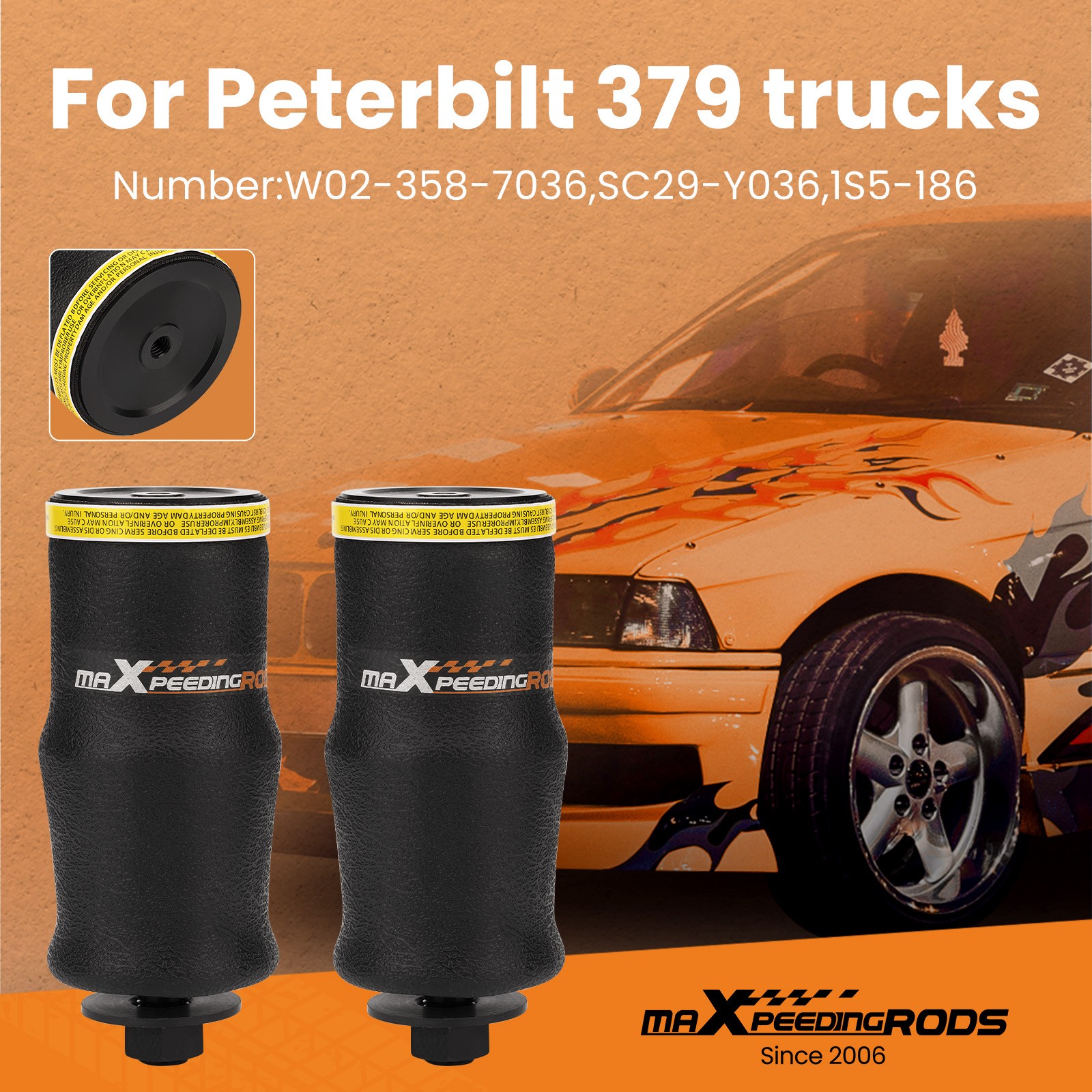 Air Strut Air suspension Bag for Peterbilt for Goodyear 1S5-186 W02-358-7036