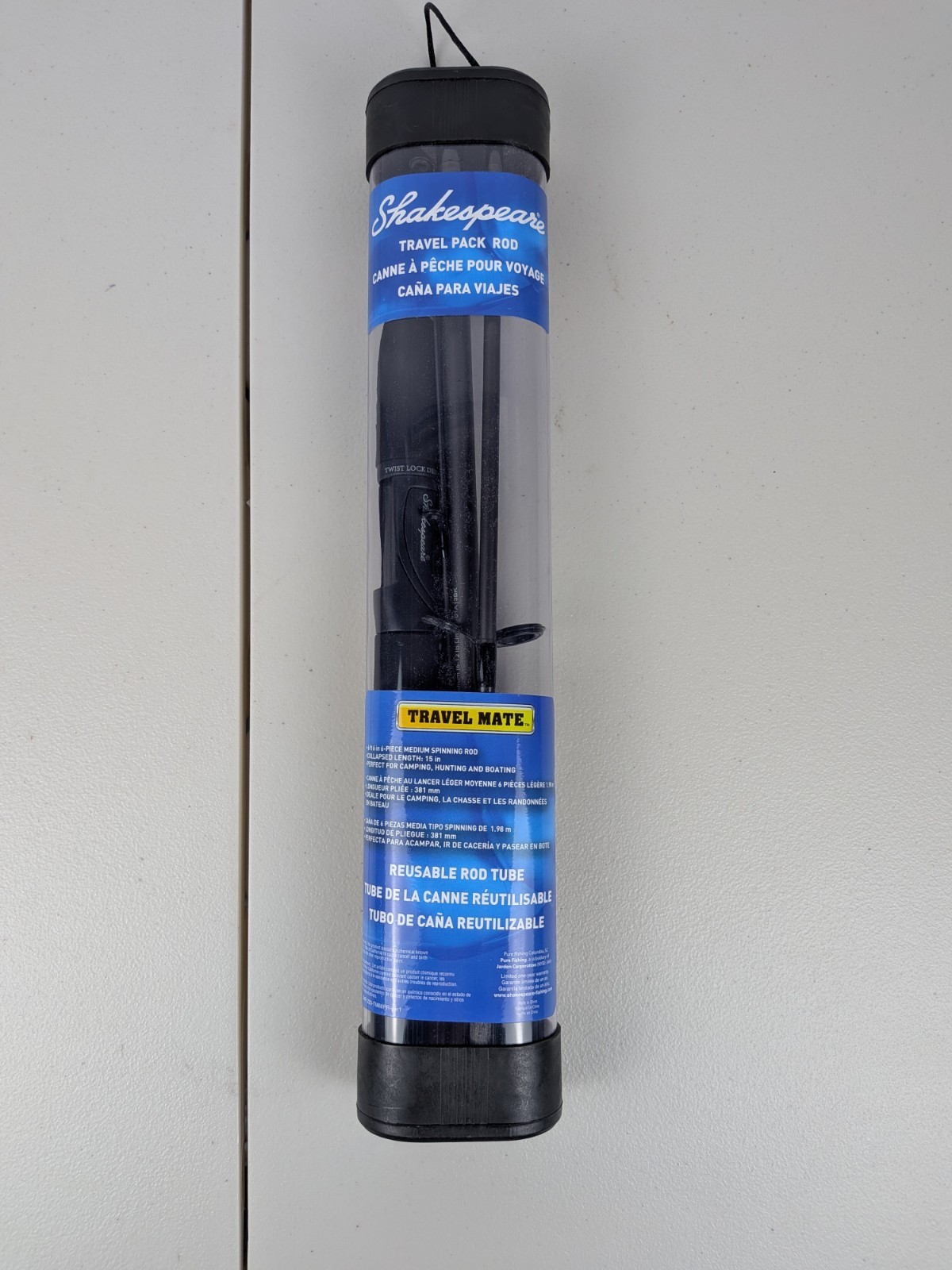 Shakespeare Travel Mate Pack Fishing Rod 6'-6" Medium Spinning Camp Boat