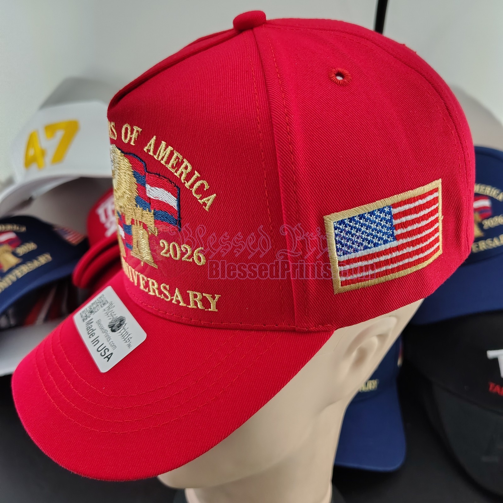 USA 250th Anniversary Hat Cap Eagle 1776 2026 RED Veteran Gift Made In USA V1.0