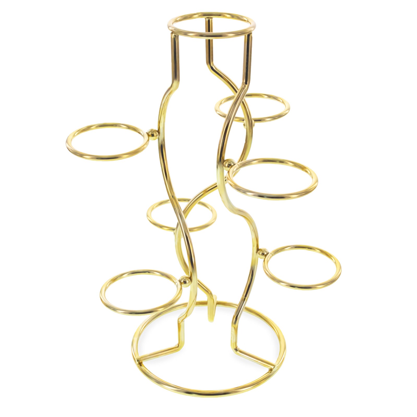 7 Gold Wire Metal Sphere Crystals Egg Stand Holder Display 7.4 Inches (Taiwan)