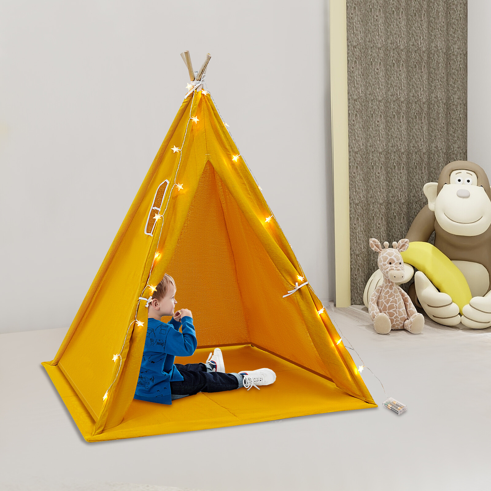 Children's Indoor Playhouse Play Tent With Light for 1-3 Kids Home Tent For Kids