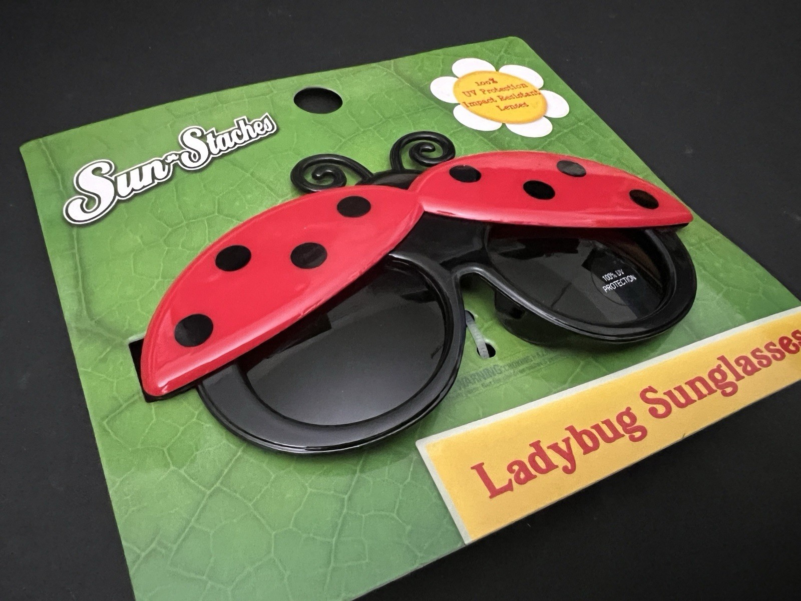 SUN-STACHES Kids One Size Lady Bug Sunglasses 100% UV Protect Impact Resistant