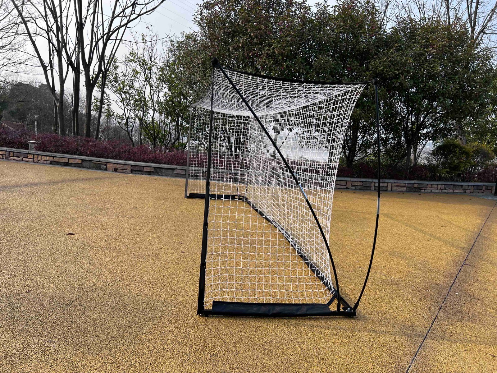 Soccer Goal 12'x6' Portable Soccer Net for Backyard w/Frame & Bag Black