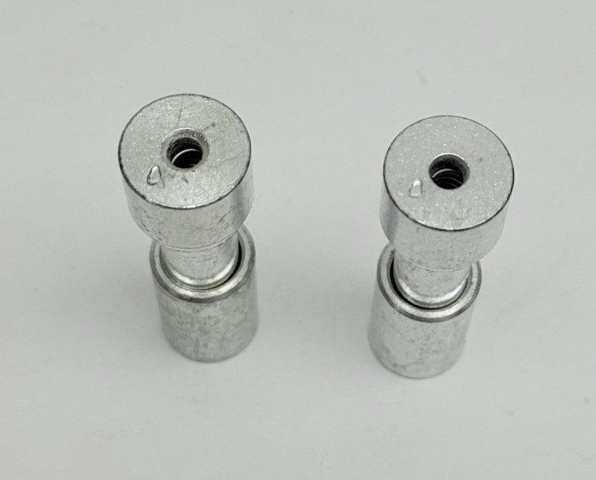 Lot of 2 Rexnord 10486792 Utility Barrel Lock #4 Silver Lock w/End Cap, 93180100