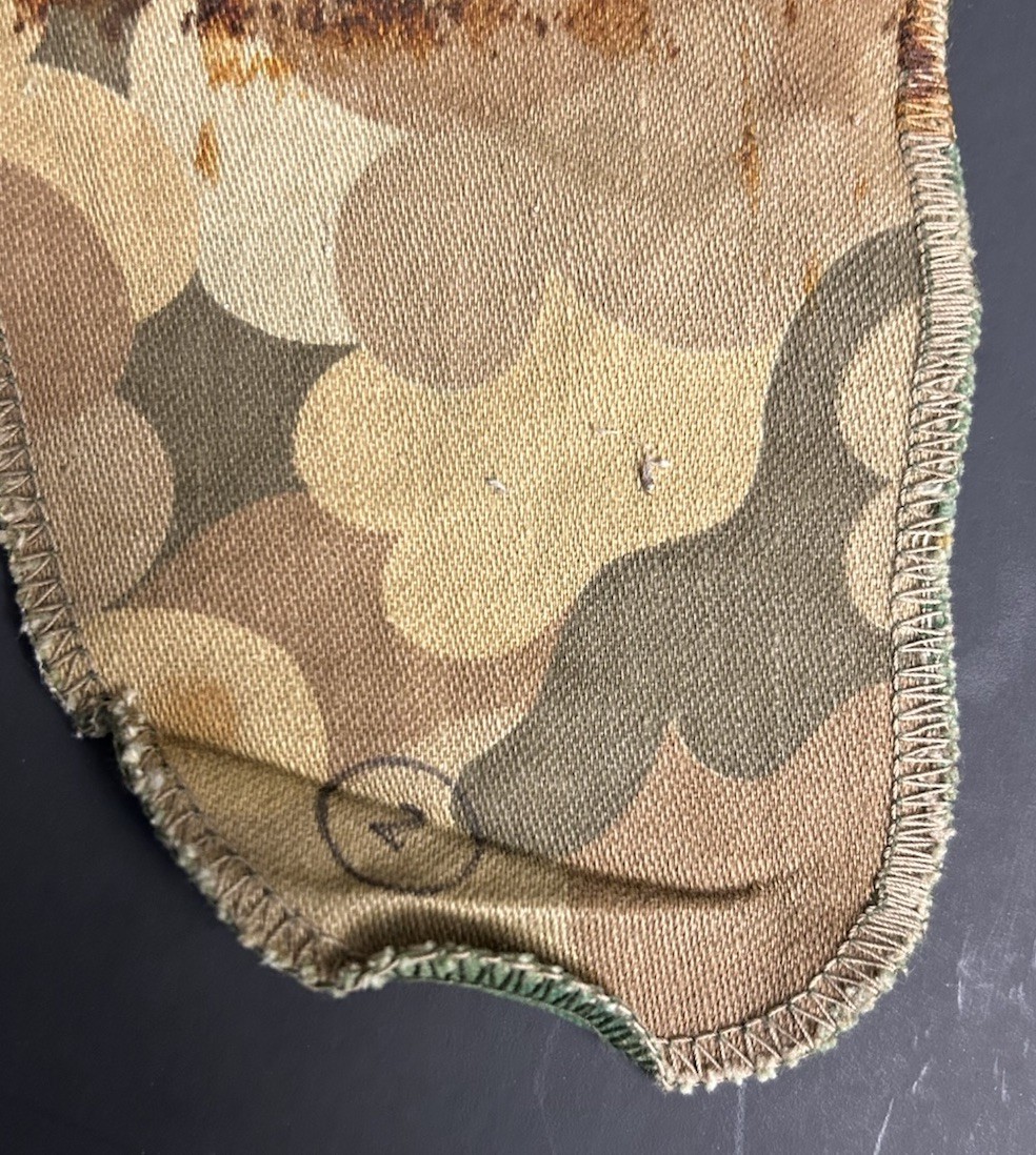 US GI Early Vietnam War Twill MITCHELL CAMO Short Tab M1 Helmet Cover w/Grafitti