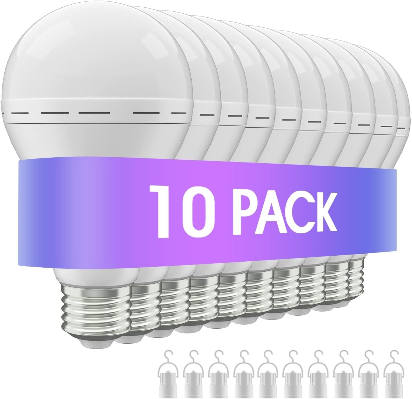 10/6/4pcs Rechargeable Emergency Light Bulbs, LED Light Bulb 6000K Daylight