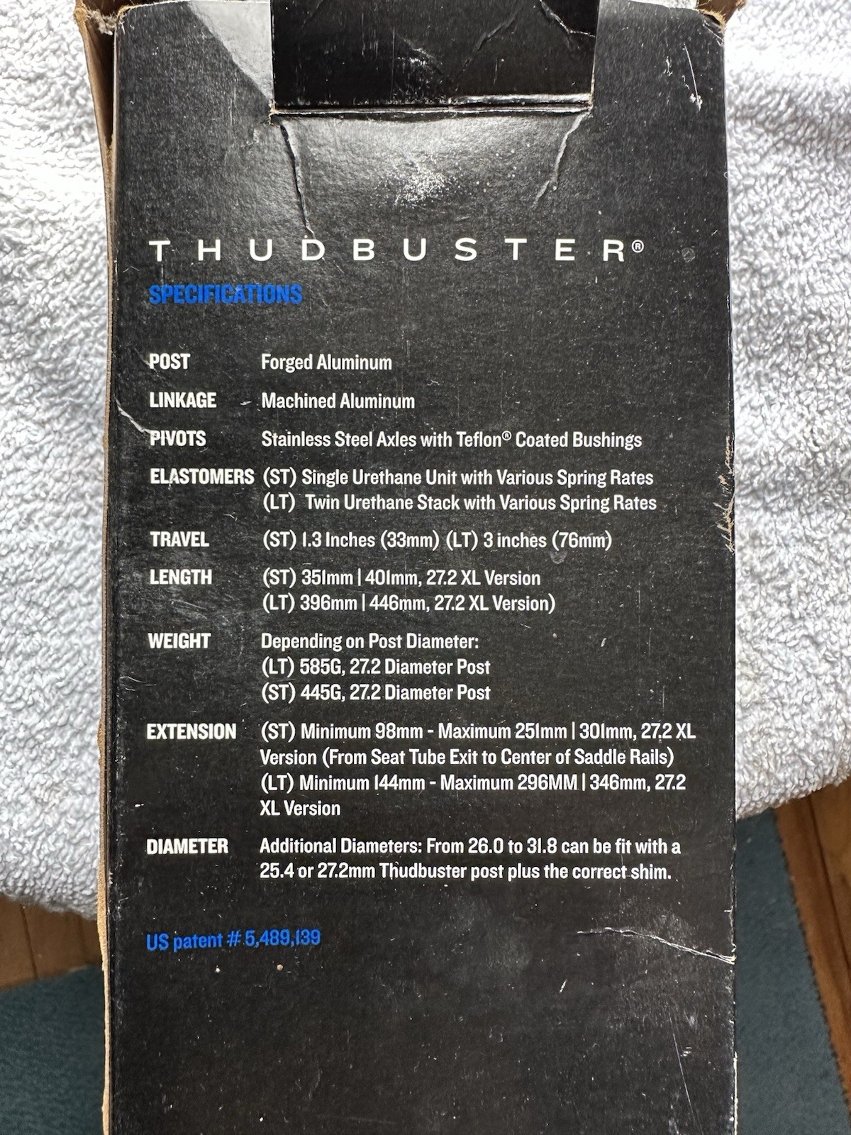 Vintage Cane Creek G3 Thudbuster LT suspension seatpost, 400x27.2mm