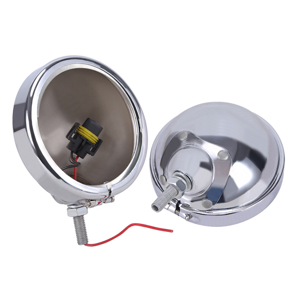 2x Motorcycle 4.5" Inch Fog Light Passing Spot Lights Chrome Housing For Harley