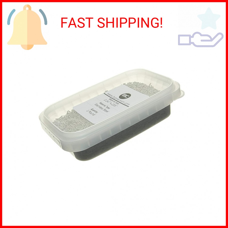 BC Precision 1 LB Stainless Steel Tumbling Media Pins - 0.047" Diameter, 0.255"