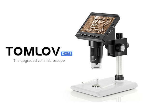 TOMLOV Digital Microscope Coin magnifier Camera 4.3" HD 720P 1000X Magnification