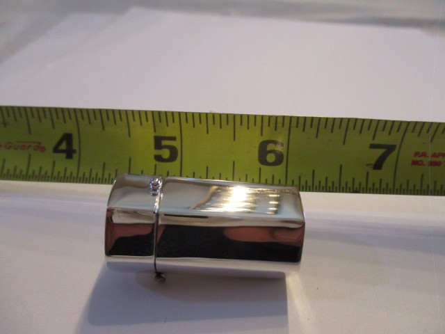 Sterling silver pill box hexagon shape tall Smooth all around soild 925
