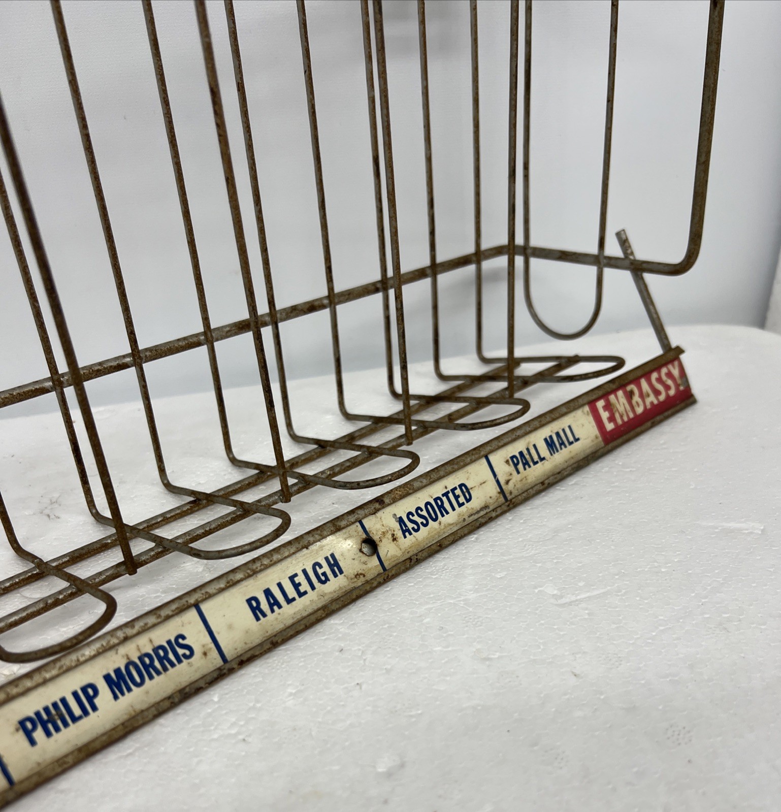 Metal Wire Rack Cigarette Advertising Display Vintage Country General Store 40s