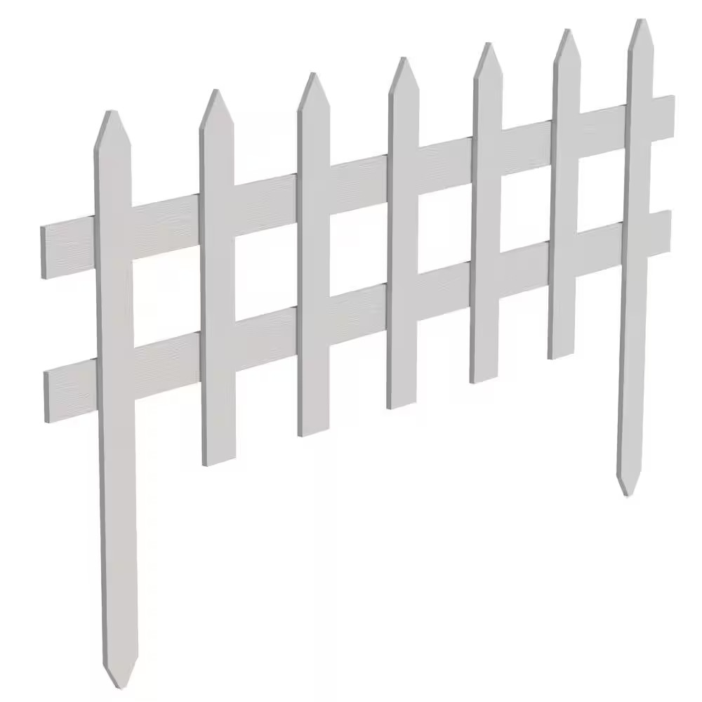 18 In. H 36 In. W White Wood Picket Garden Fence