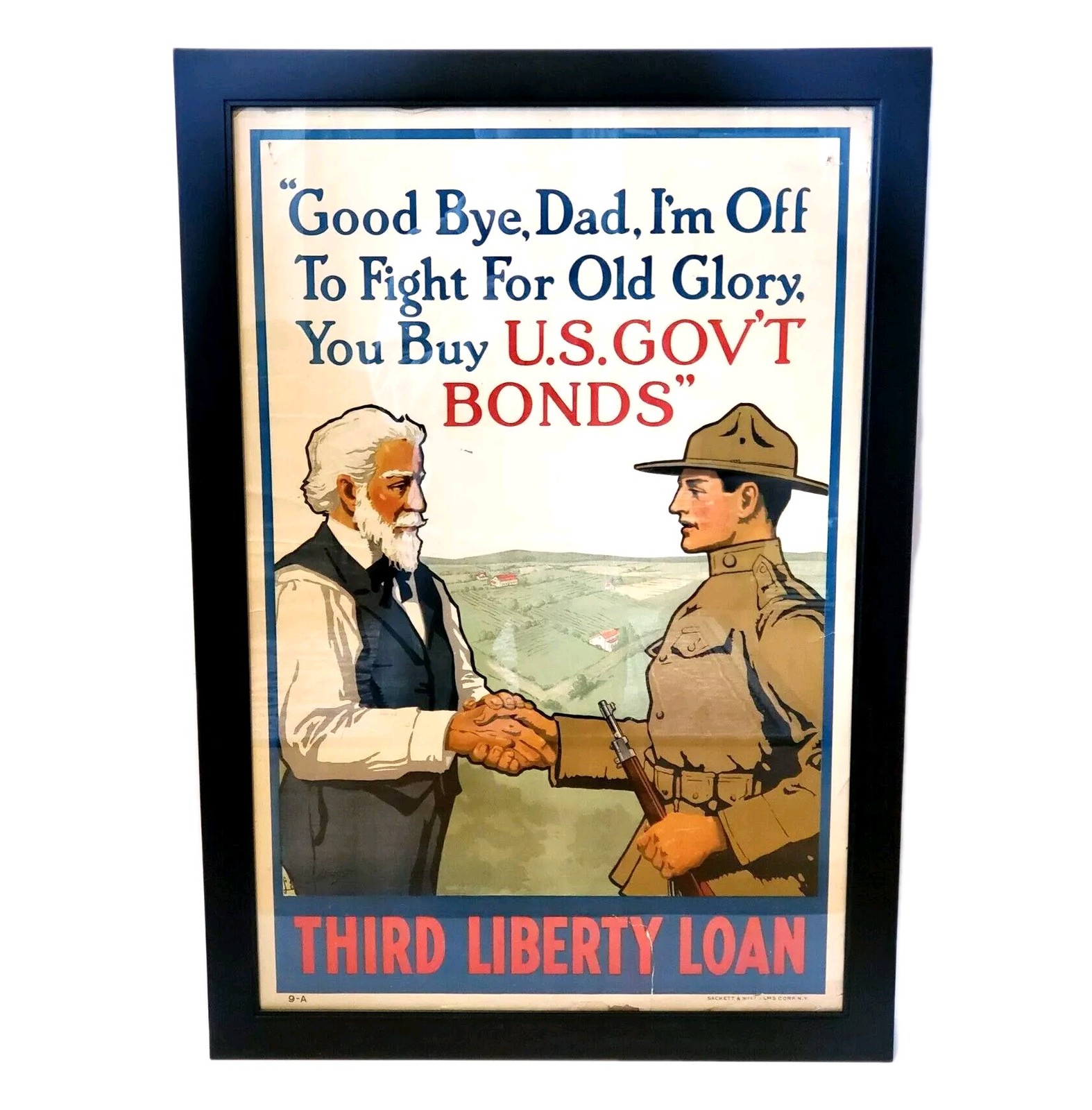 1917 I'm Off To Fight For Old Glory  - Third Liberty Loan Framed WW1 Poster